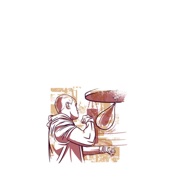 Pugilist model alb pe tricou