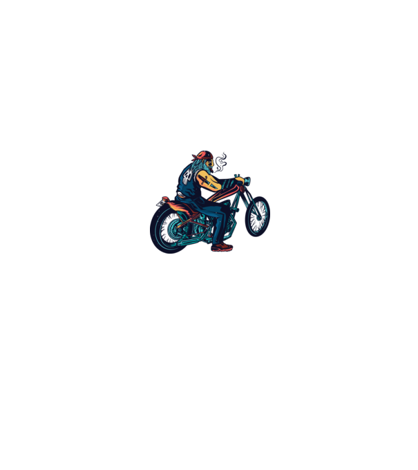 Motociclist Chopper model alb/roșu pe tricou