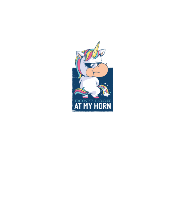 'Don''t look at my horn tricou amuzant unicorn' model gri pe tricou