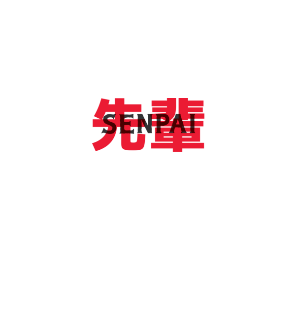 Senpai model alb pe tricou