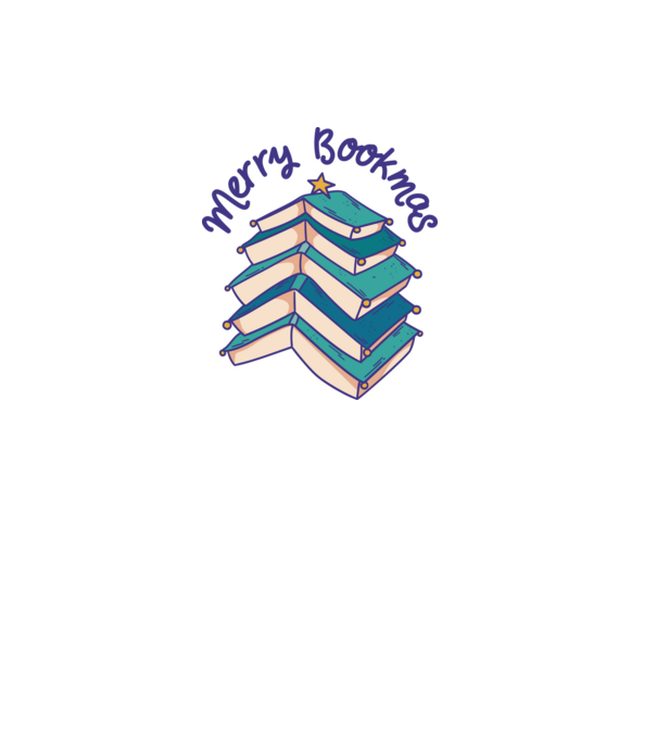 Merry Bookmas Crăciun cu cărți model alb pe tricou
