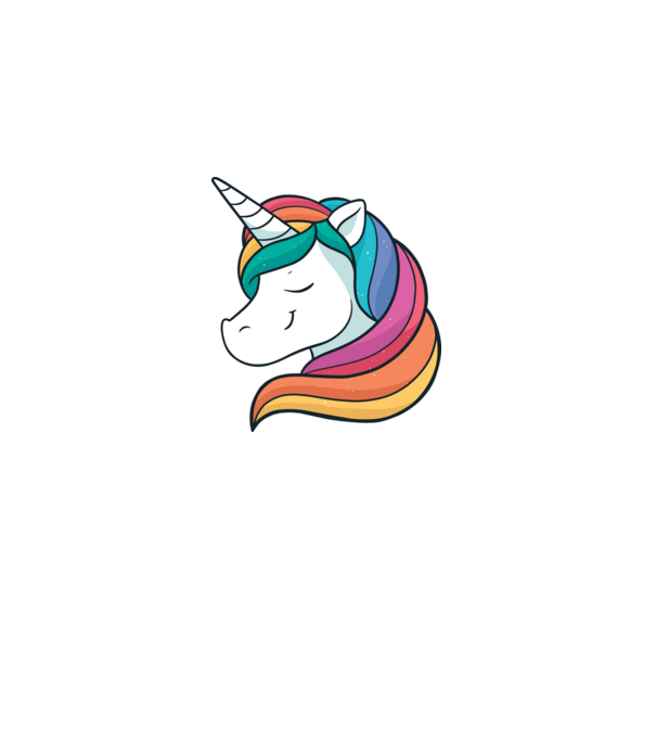 Cap de unicorn model alb pe tricou