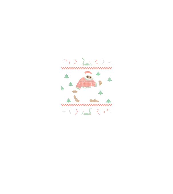 Ugly Sweater Yeti model negru pe tricou