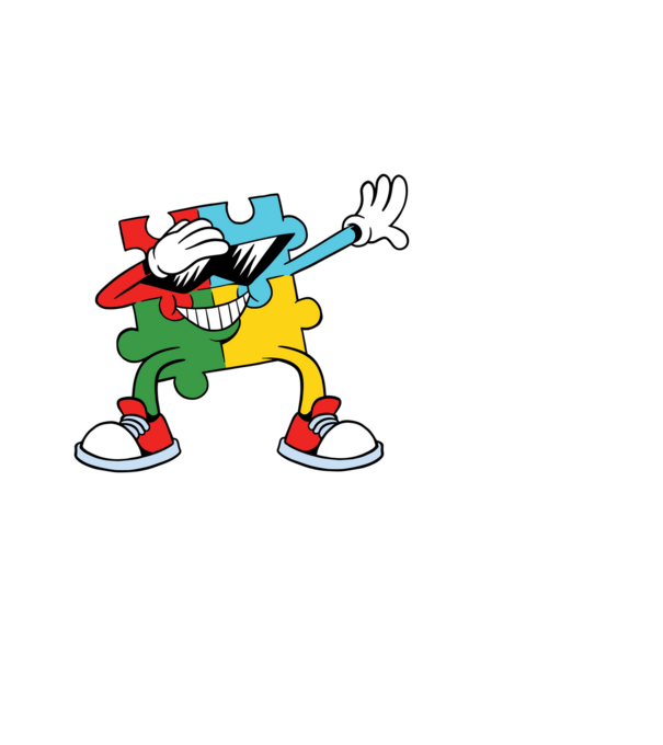 Autist DAB Puzzle model negru pe tricou
