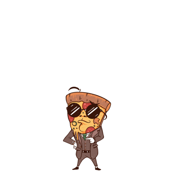 Agent de pizza în Costum model nisipiu pe tricou