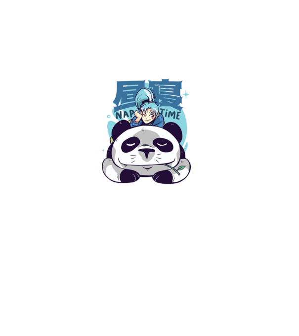 Anime Panda relaxare model alb pe tricou