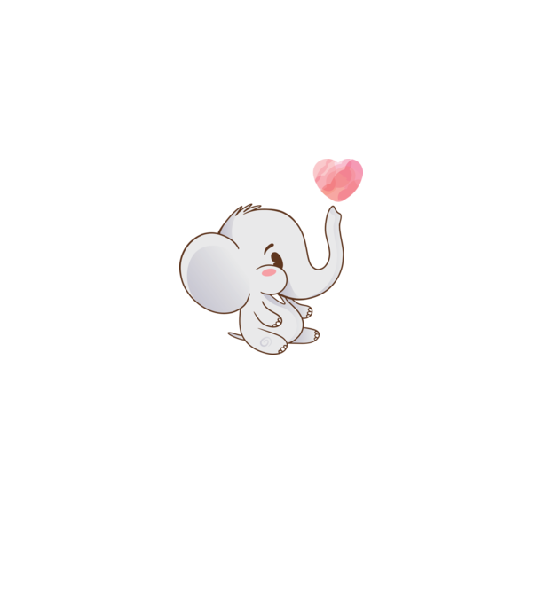 Elefant drăguț model gri pe tricou