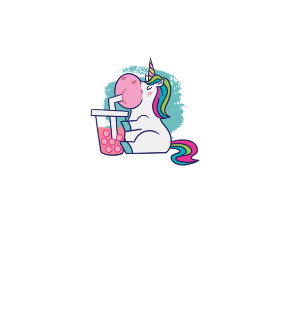 Unicorn Bubble Tea model alb pe tricou