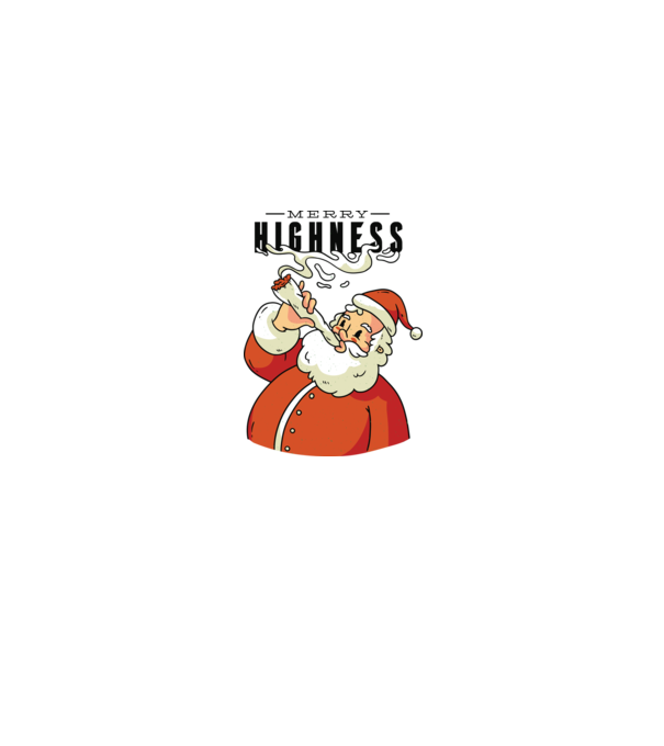 Merry Highness Mikulás fumează iarbă model albastru închis pe tricou