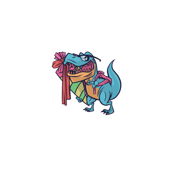 Elev T-rex model nisipiu pe tricou
