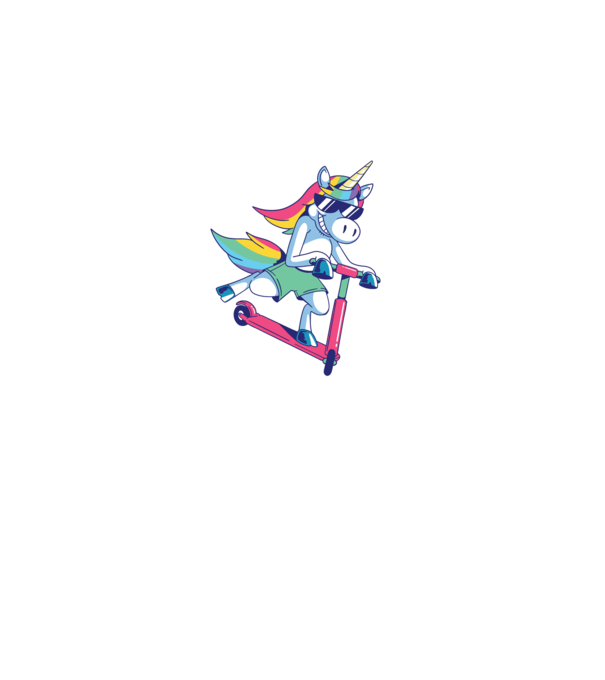 Unicorn cu trotinetă tricou amuzant model negru pe tricou