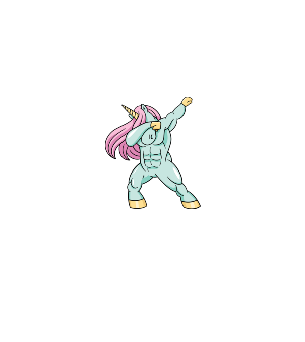 Unicorn Body Building DAB model turcoaz pe tricou