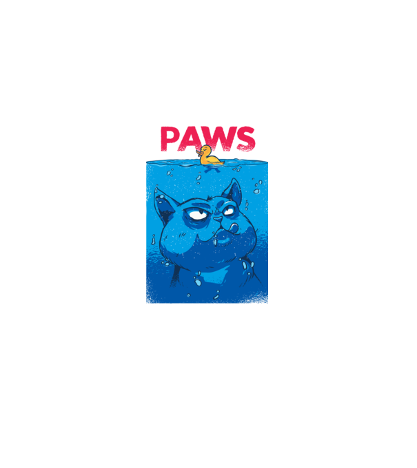 Paws Pisică la atac model negru pe tricou