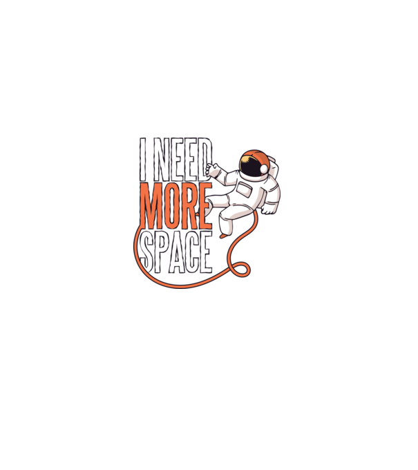 I need more space tricou astronaut model negru pe tricou