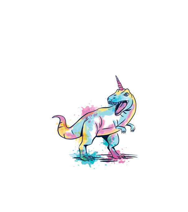 Unicornsaurus - Dinozaur Unicorn model alb pe tricou