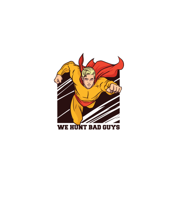 Supererou model alb pe tricou