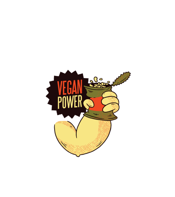 Putere vegan model negru pe tricou