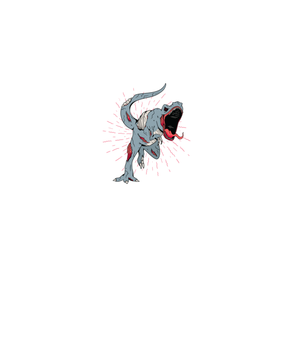 T-rex Zombie model alb pe tricou