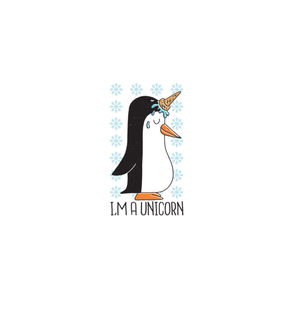 'I''m a Unicorn - Pinguin Unicorn' model albastru deschis pe tricou