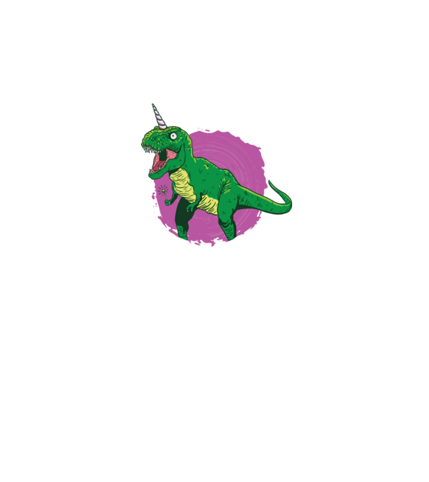 T-rex unicorn model negru pe tricou