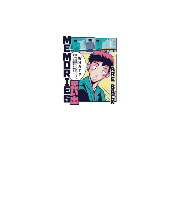 Anime Vaporwave benzi desenate model alb pe tricou