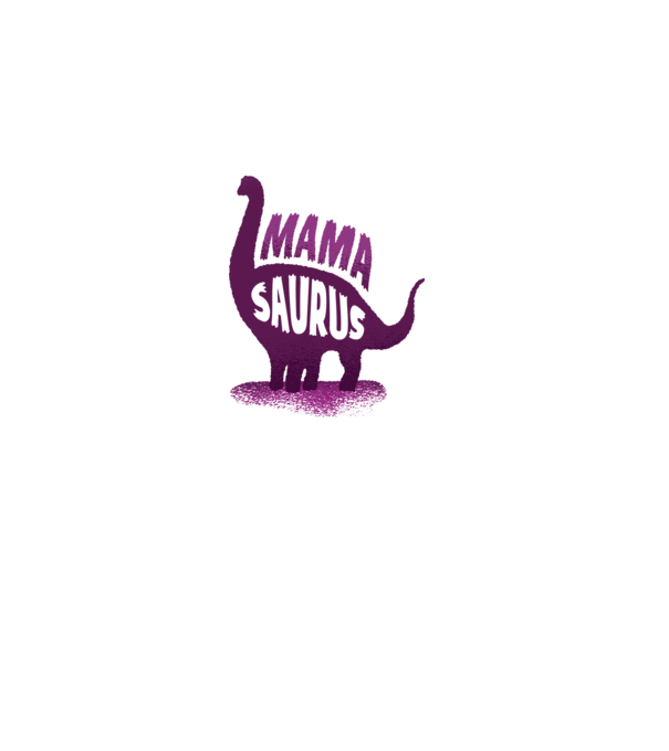 Mamasaurus model alb pe tricou