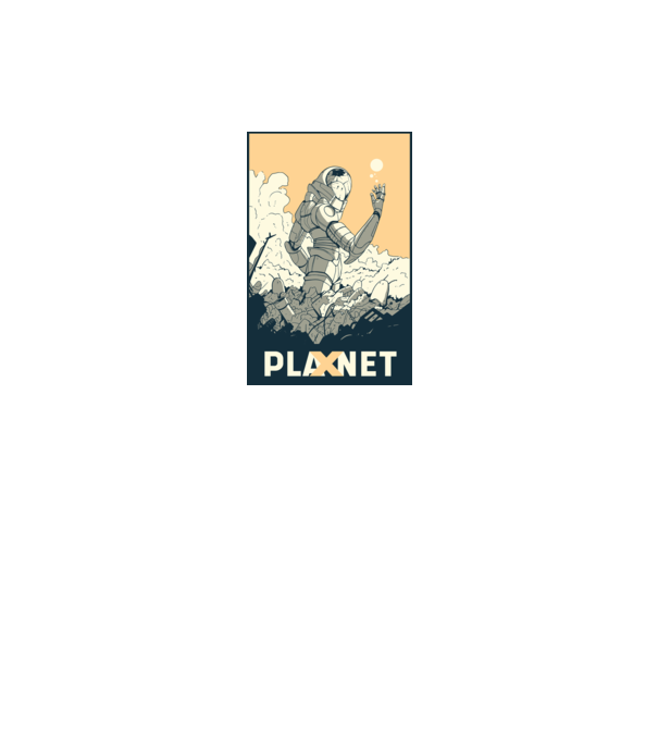 Planet X model gri pe tricou