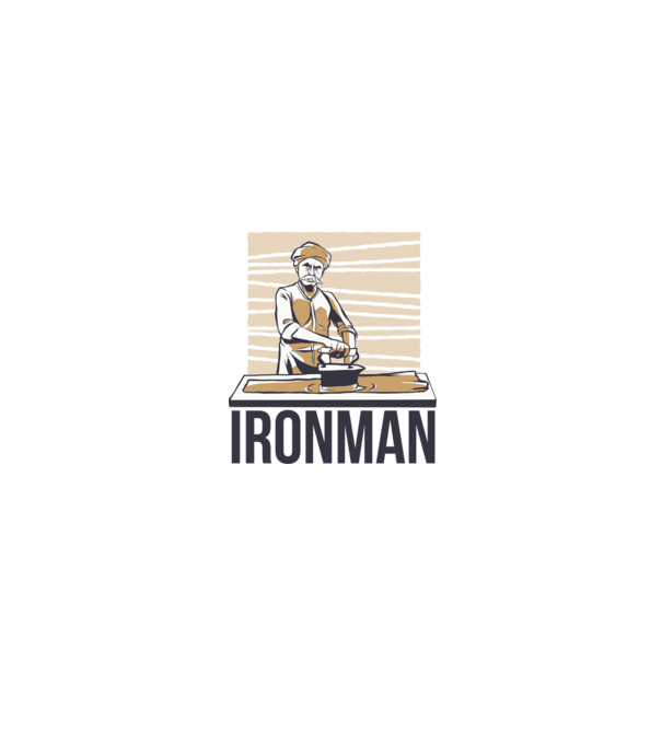 Ironman Om care calcă (montează metal) model alb/roșu pe tricou