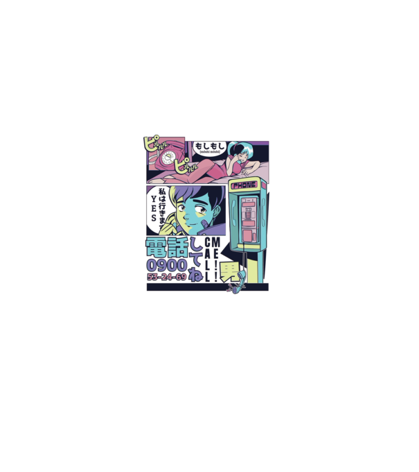 Anime Vaporwave benzi desenate model alb pe tricou
