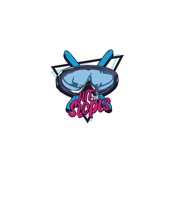 Hit the Slopes - tricou schi model alb pe tricou