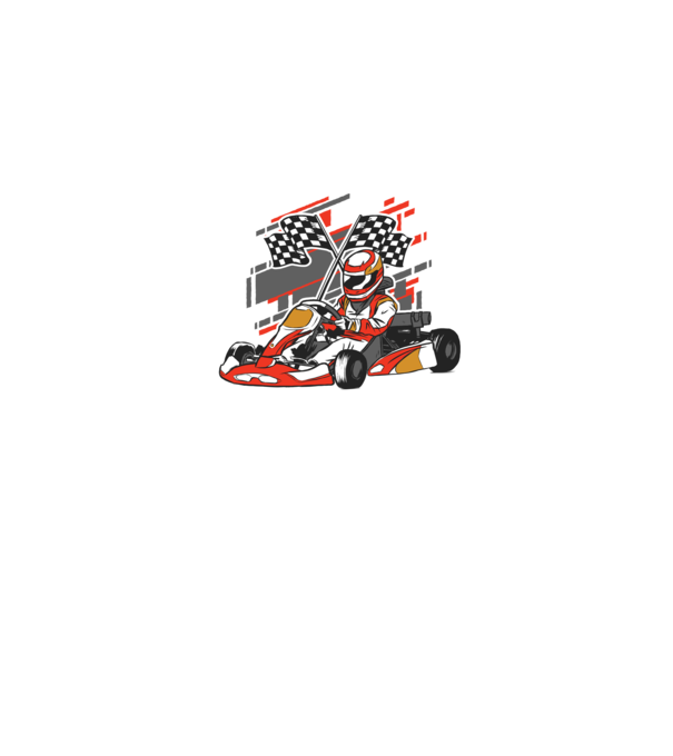 Gokart model negru pe tricou