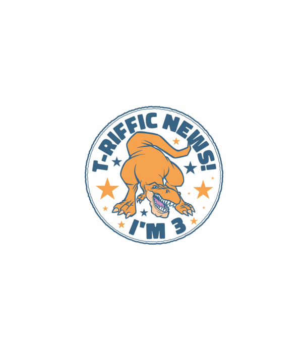 'T-rex Terrific news i''m 3' model turcoaz pe tricou