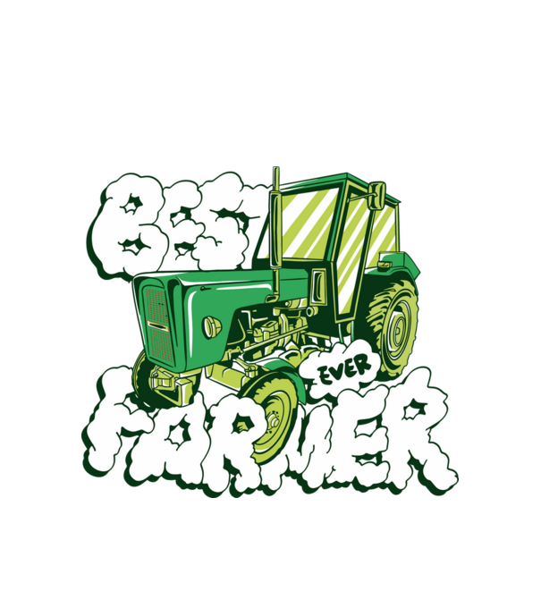 Best Farmer Ever cu Tractor model alb pe tricou