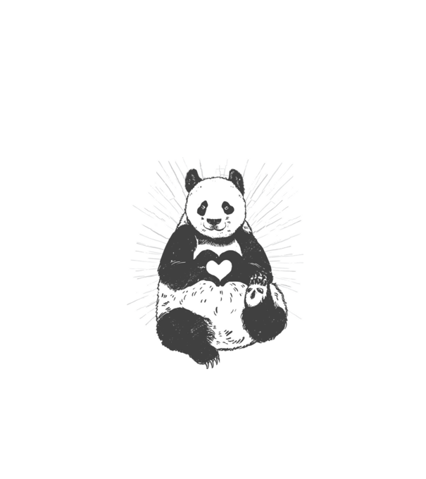 Inimă panda model verde de măr pe tricou