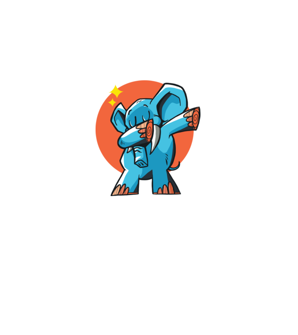Elefant DAB model negru pe tricou