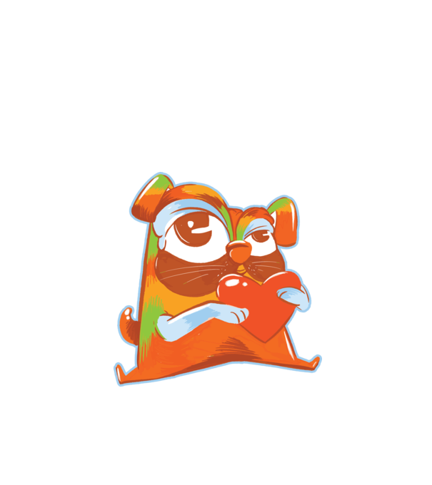 Mops colorat model turcoaz pe tricou