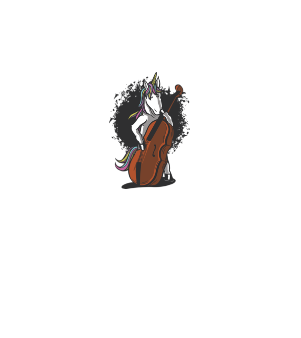 Unicorn cu violoncel model alb pe tricou