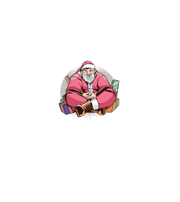 Tricou de Crăciun Moș Crăciun meditație model negru pe tricou