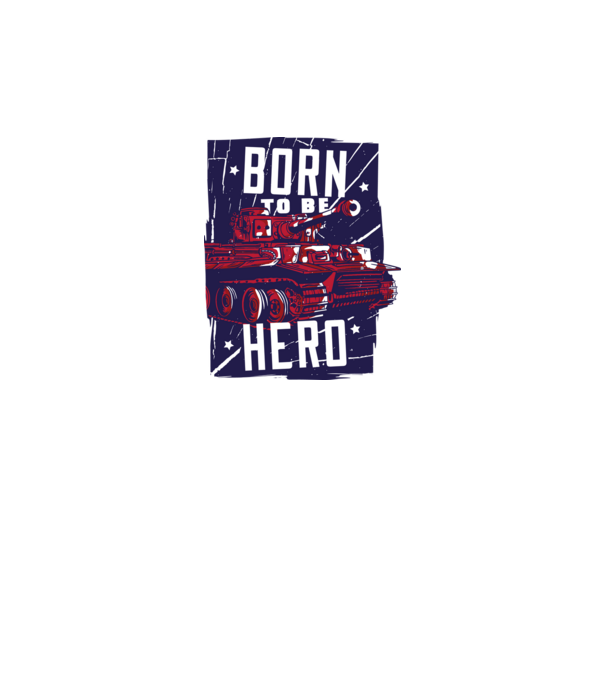 Born To be A Hero cu tanc model gri pe tricou