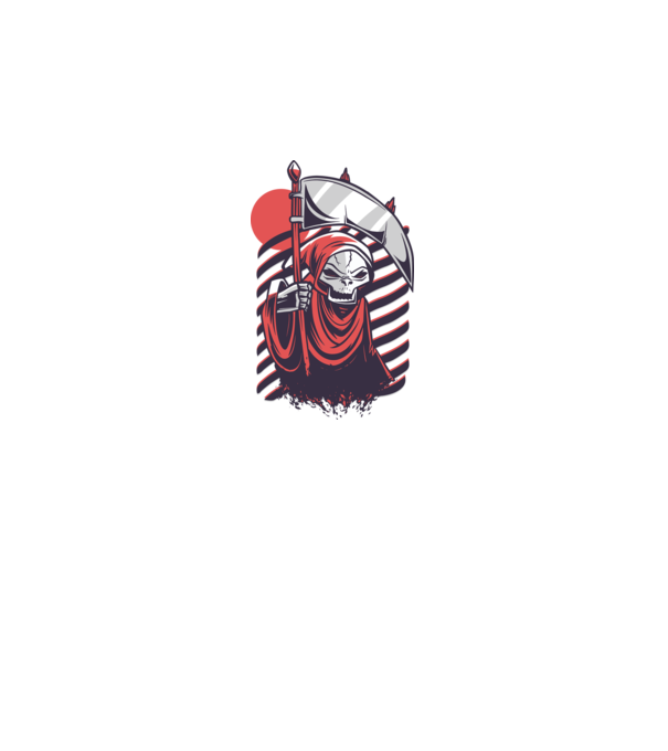 Moartea - Grim Reaper model alb pe tricou