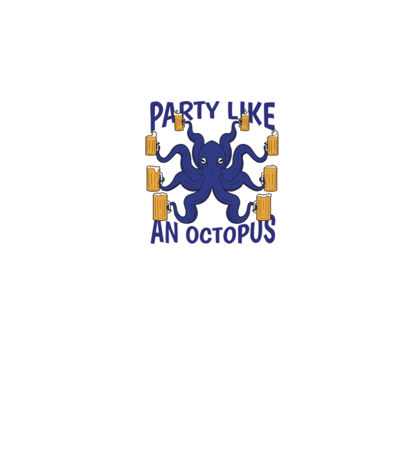 Party Like An Octopus model roz pe tricou