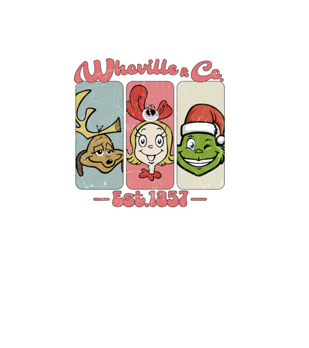 Whoville & Co - Grinch model alb pe tricou