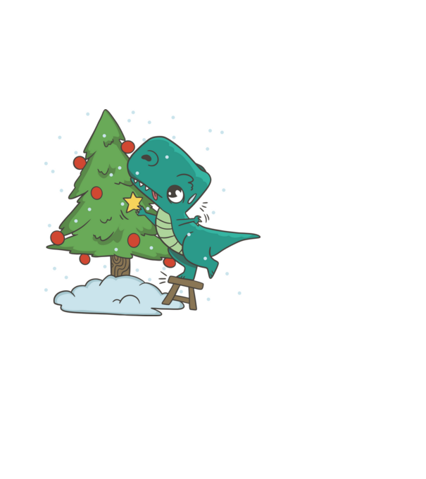 T-rex decorare pom de Crăciun model negru pe tricou