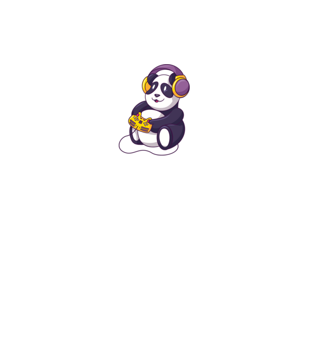 Gamer Panda model alb pe tricou