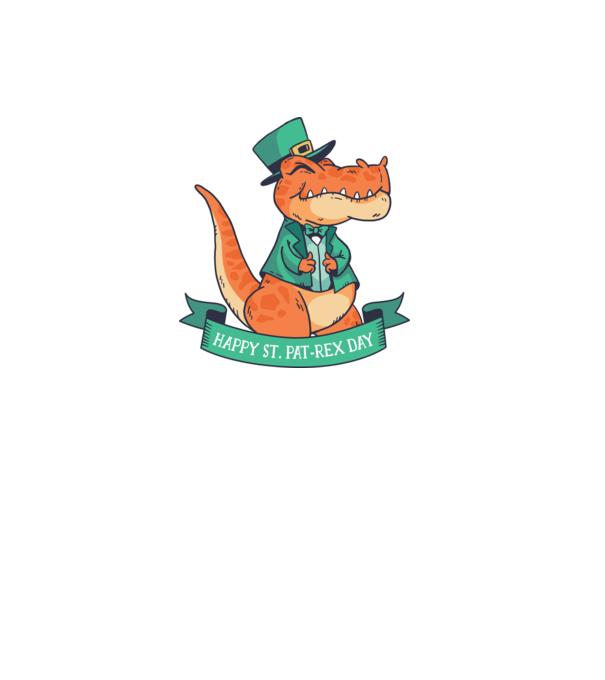 Dinozaur Sfântul Patrick model verde pe tricou