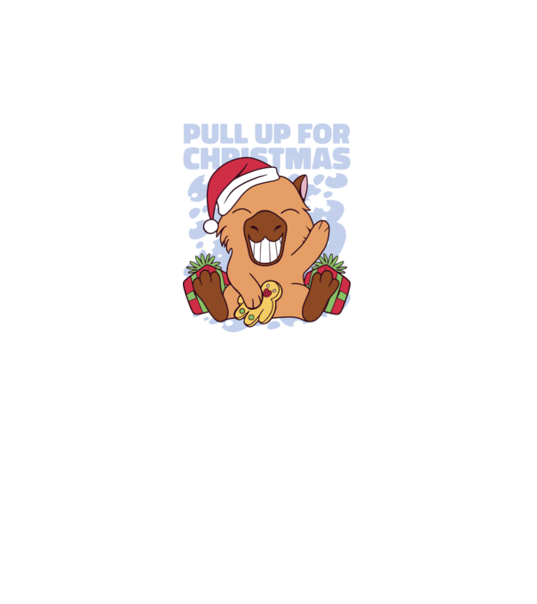 Pull up for christmas Capybara model alb pe tricou