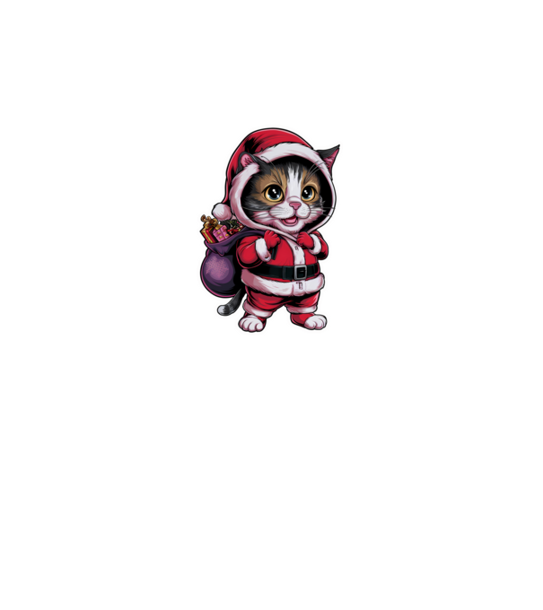 Santa Cat model negru pe tricou
