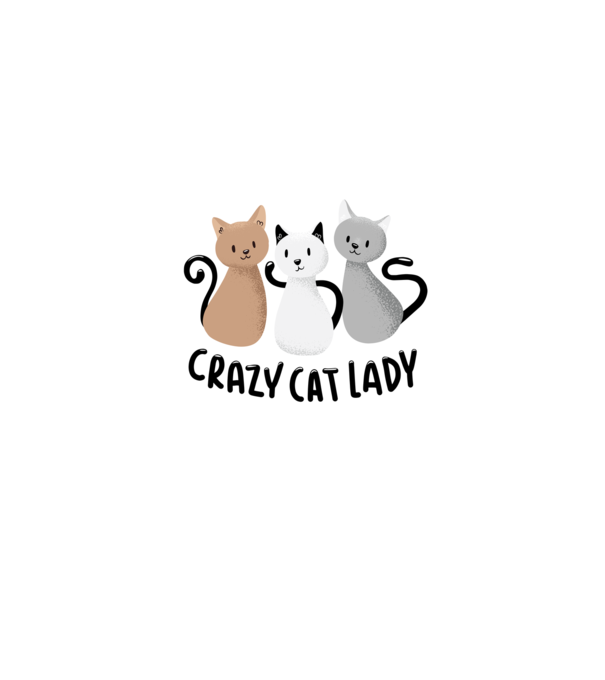 Crazy Cat Lady - fată nebună cu pisică model gri pe tricou