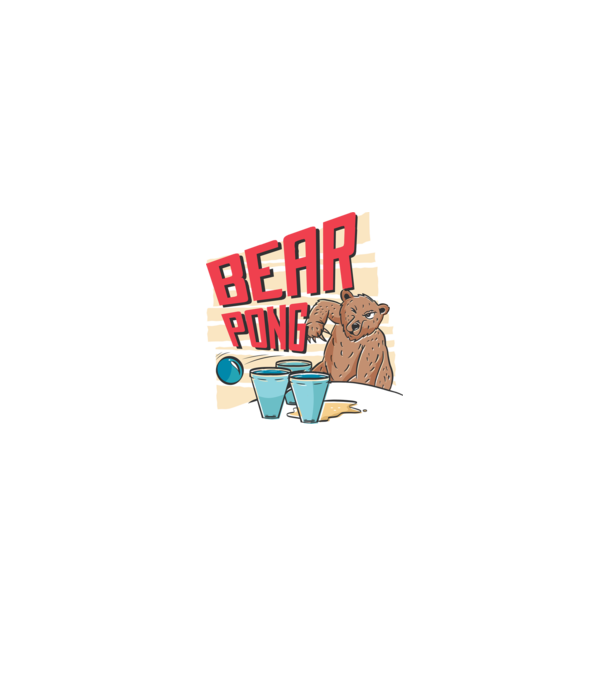 Bear Pong model negru pe tricou