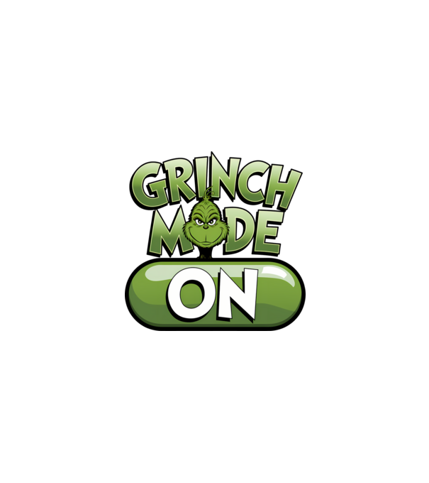Grinch mode ON model negru pe tricou